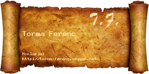 Torma Ferenc névjegykártya