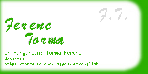 ferenc torma business card